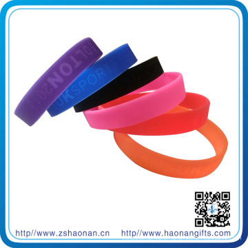 Silicone Bracelet Debossed or Smooth Bangle Customized Logo Promotional Products